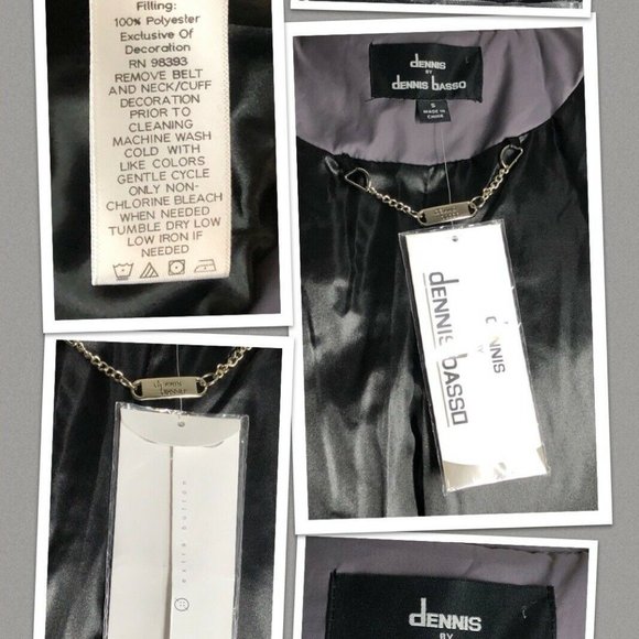 NWT Dennis Basso Quilted Gray Coat Size Small - Picture 5 of 9